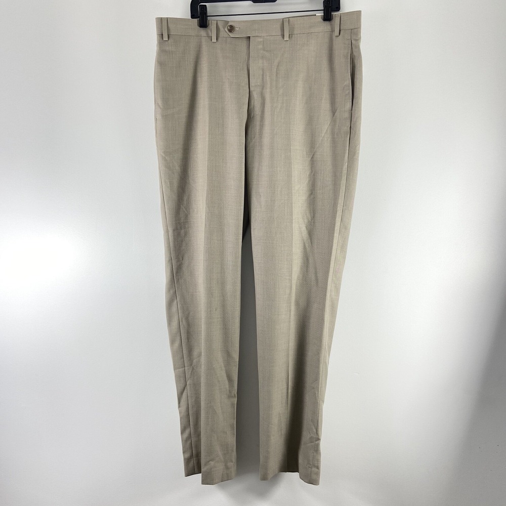 Lauren‎ Ralph Lauren Dress Pants Men's 38x34 Beige Flat Front Straight Leg NWT